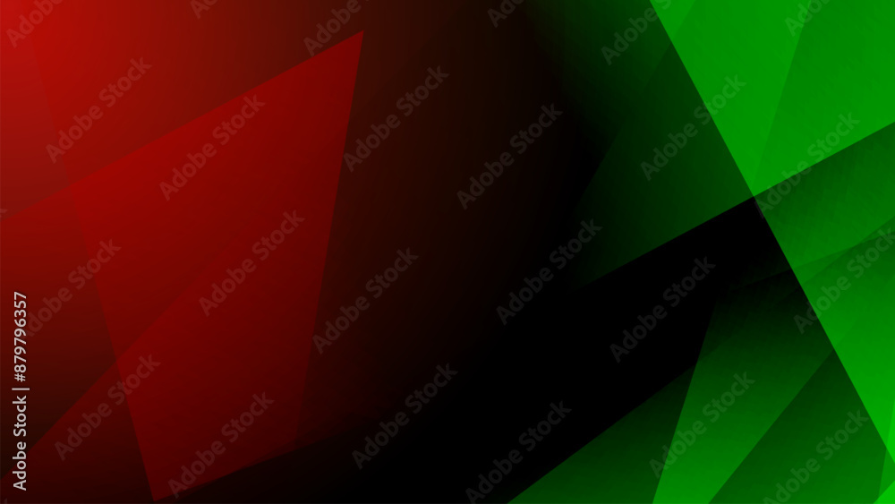 Fototapeta premium Geometric modern background. Red green gradient color. Abstract horizontal background for creative industry