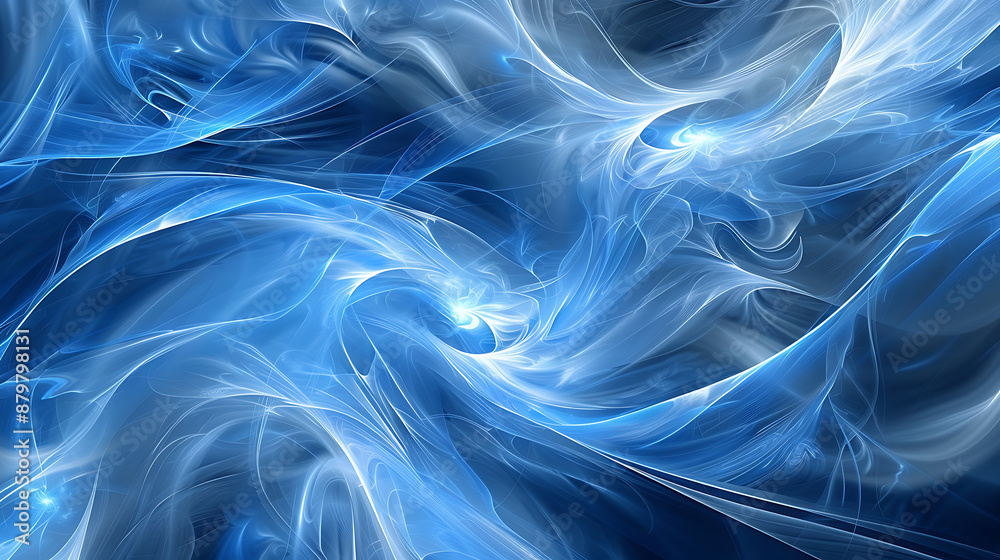 Fototapeta premium Ethereal Blue Fluid Dynamics