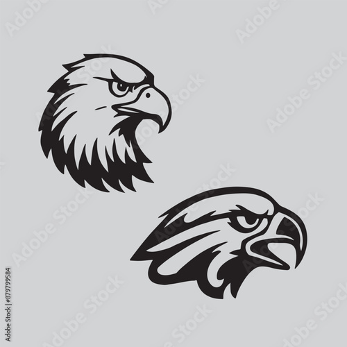 2 Eagle icon head vector style with white background 