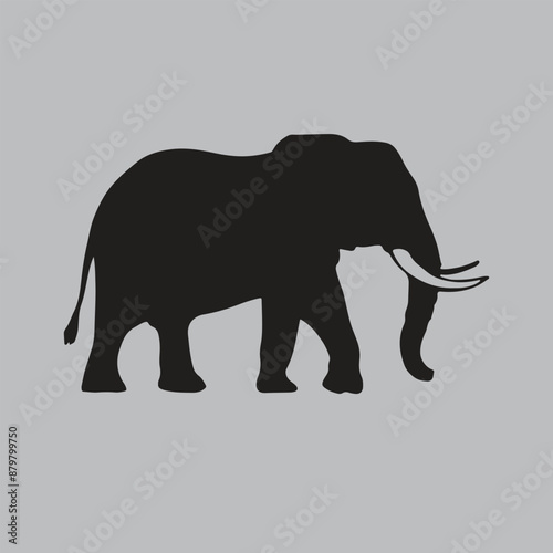 Elephant Illustration silhouette vector style with white background