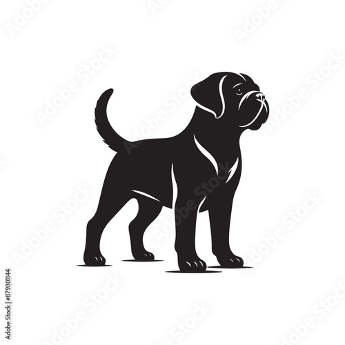 Black and white silhouette dog vector illustration. Silhouette illustration of a dog. vector logo