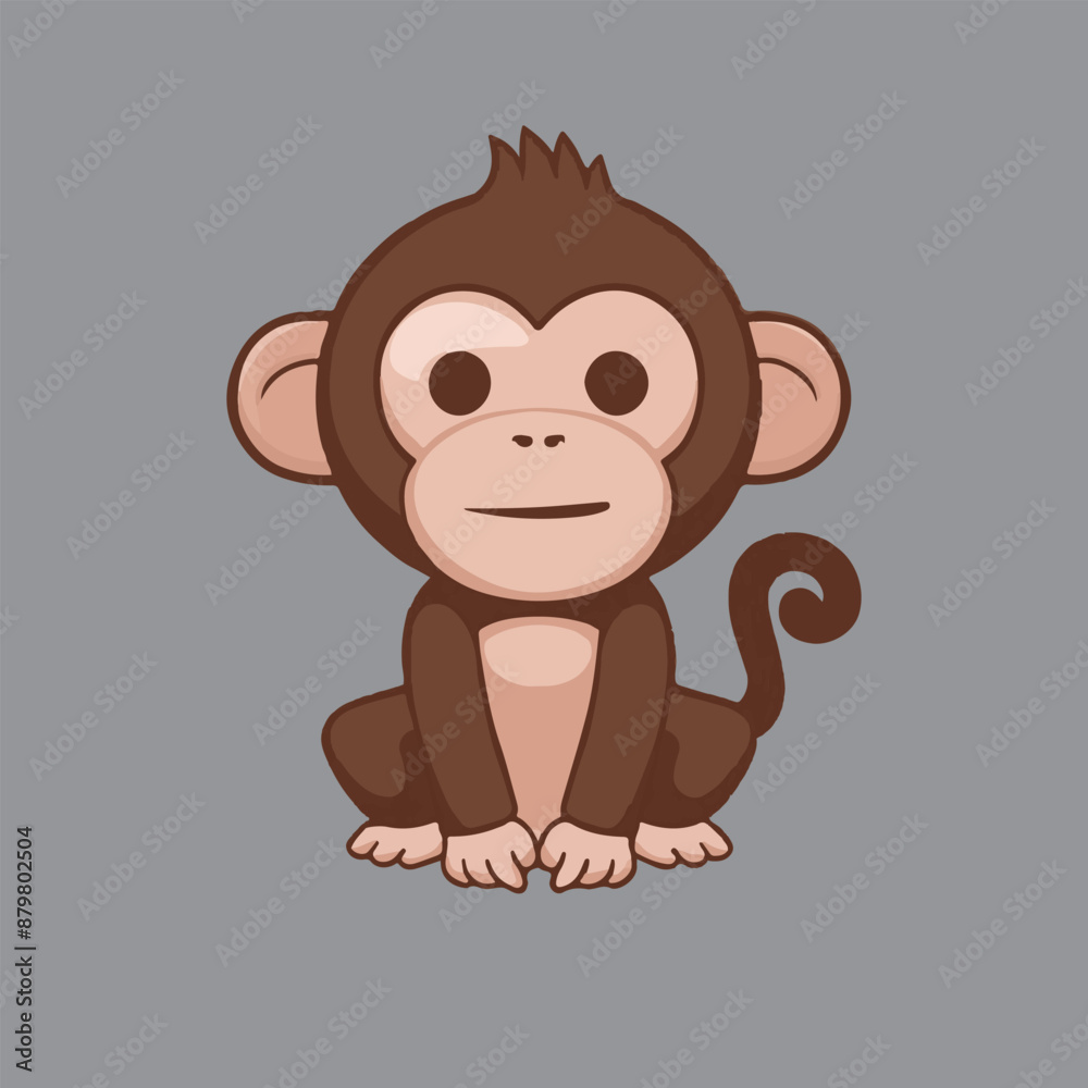 Monkey icon vector style with white background Monkey icon vector style with white background