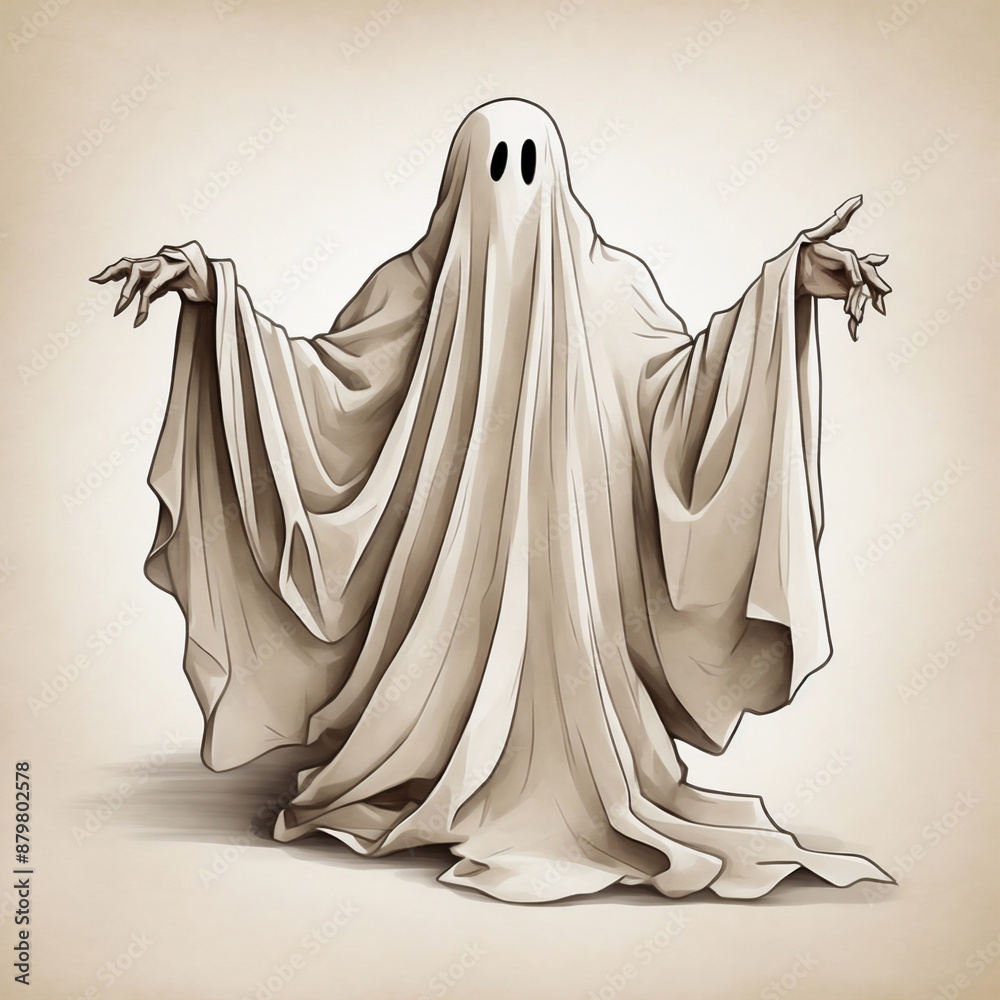 retro halloween graphics with a big scary ghost retro halloween graphics with a big scary ghost
