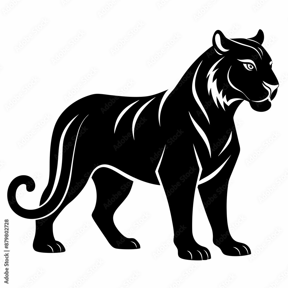 Obraz premium Tiger Black silhouette