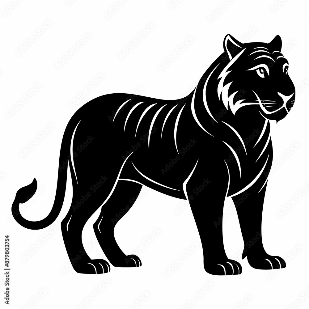 Obraz premium Tiger Black silhouette