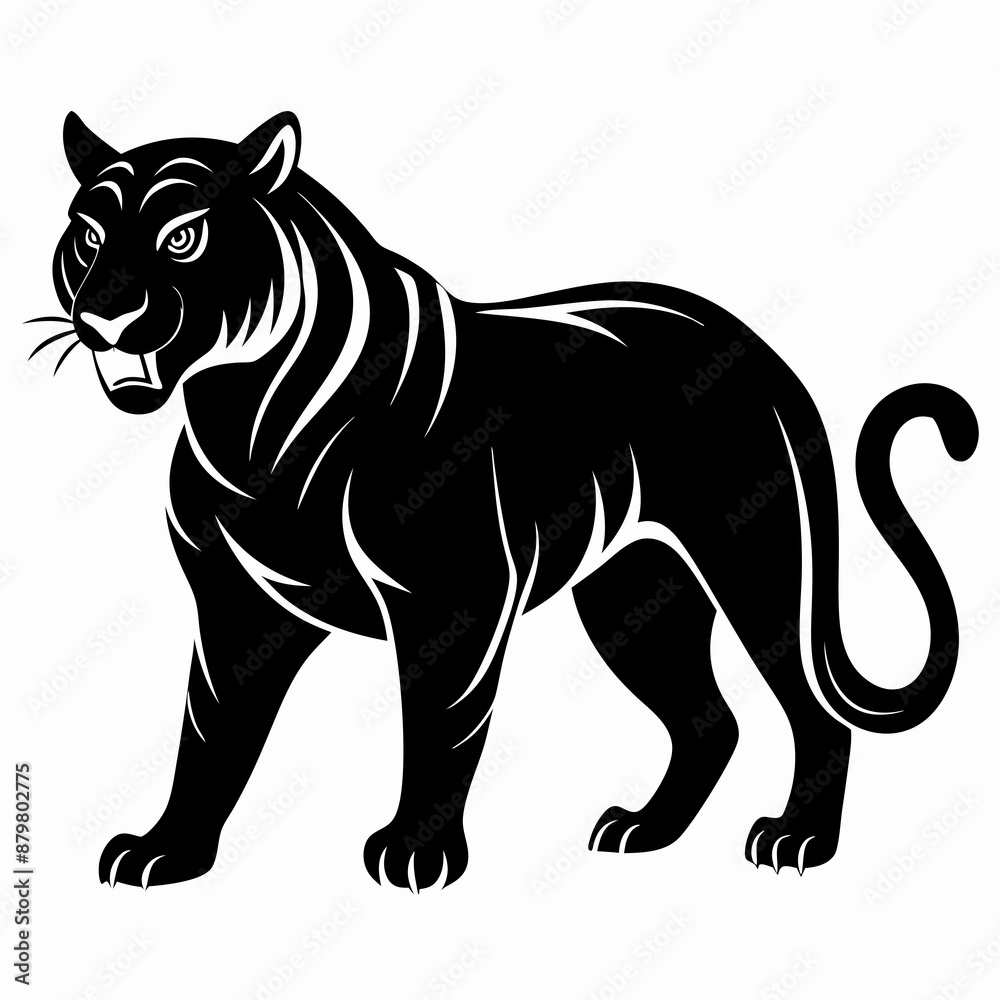 Fototapeta premium Tiger Black silhouette