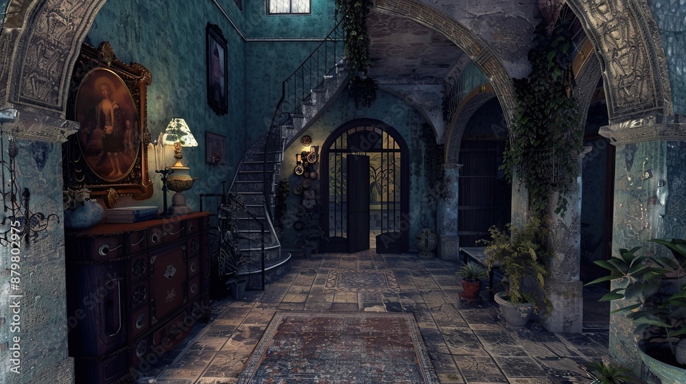 Fototapeta premium Celestial Gardens Environment. AI generated art illustration.