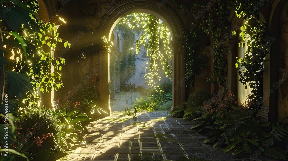 Celestial Gardens Environment. AI generated art illustration. Celestial Gardens Environment. AI generated art illustration.