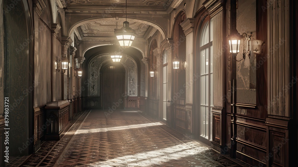 Corridor Environment. AI generated art illustration. Corridor Environment. AI generated art illustration.
