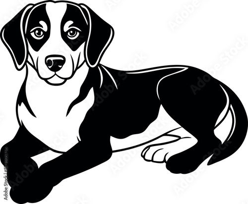 dog silhouette vector art with a white background