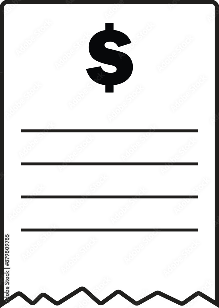 Financial Note icon, note with dollar sign, note book, financial statement, Banking and Finance book, Money and Payment sign, Financial Document icon