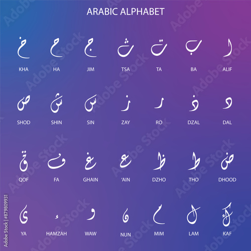 Arabic Alphabet Calligraphy Art