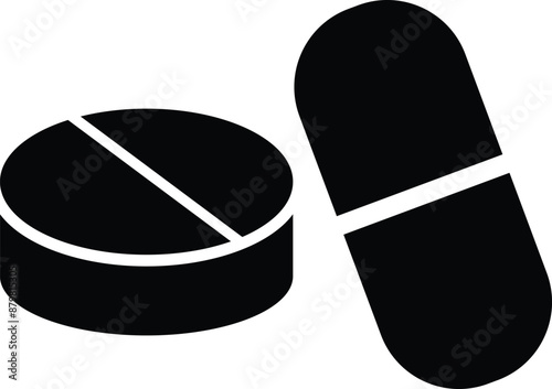 Medicine icon, Medical pills, Medical capsule and drugs, Healthcare and medicine, pharmaceutical symbols