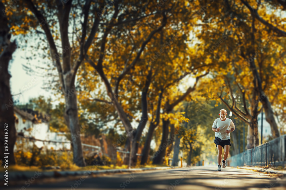 Obraz premium Senior man going for a run