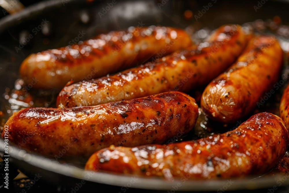 Frankfurter sausages fried in oil Frankfurter sausages fried in oil