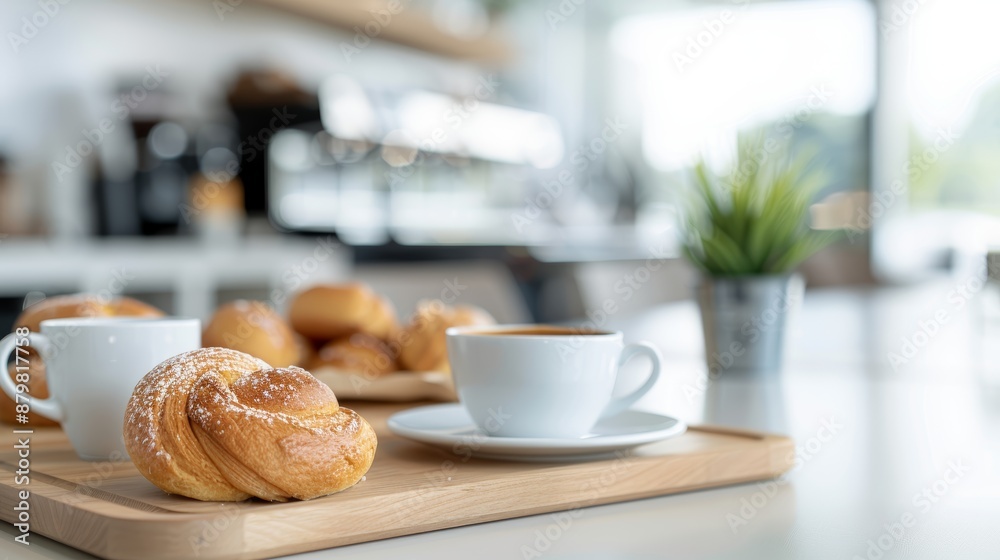 A relaxed seating area in a cafe with an inviting atmosphere and fresh baked goods, focus cover all object A relaxed seating area in a cafe with an inviting atmosphere and fresh baked goods, focus cover all object