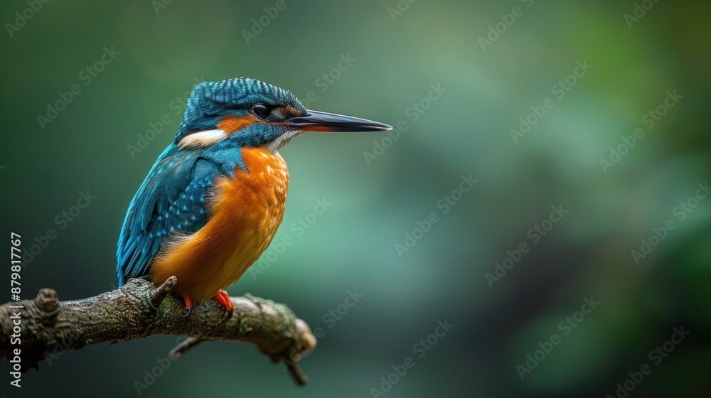 A Vibrant Kingfisher Perched on a Branch A Vibrant Kingfisher Perched on a Branch