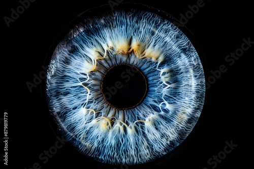 macro photography of an iris close-up on a dark backdrop