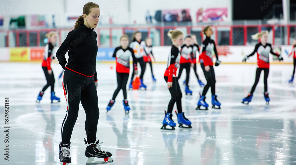 Obraz premium Ice Skating Training Class
