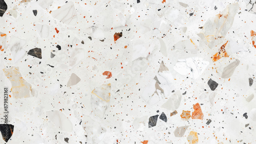 Terrazzo flooring vector seamless pattern. White gold marble texture pattern background. Beautiful high quality marble with a natural pattern.