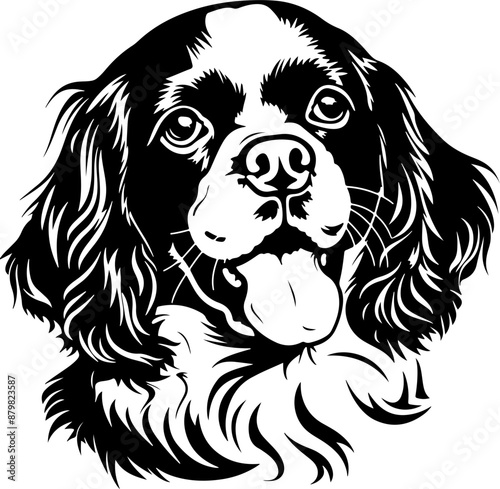 Cavalier King Charles Spaniel  | Dog Silhouette | Black SVG | High Detail |