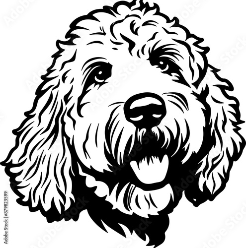 goldendoodle  | Dog Silhouette | Black SVG | High Detail |