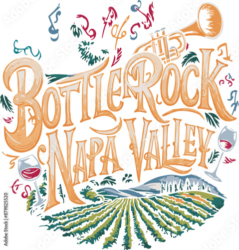 Celebrate music, wine, and gourmet delights with our BottleRock Napa Valley t-shirt! 