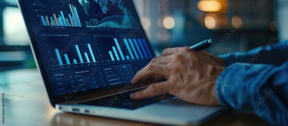 Businessman Analyzing Data on Laptop Businessman Analyzing Data on Laptop