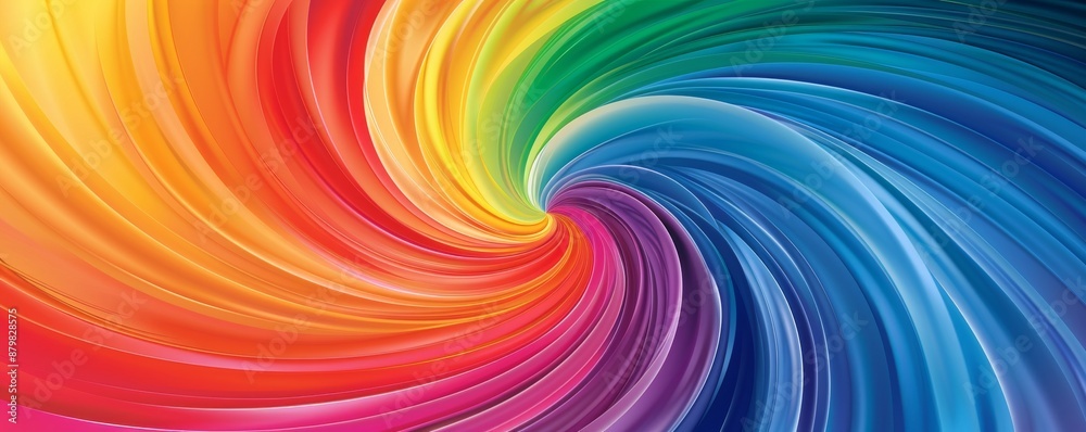 Obraz premium Abstract rainbow swirl background with vibrant colors and smooth lines