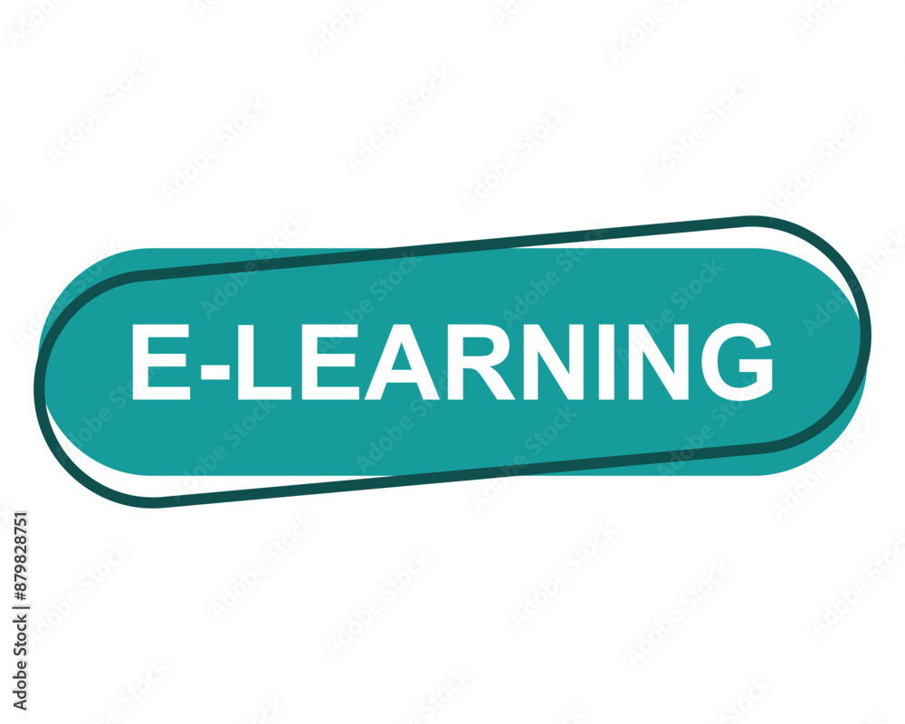 e learning button on white background. e learning button sign