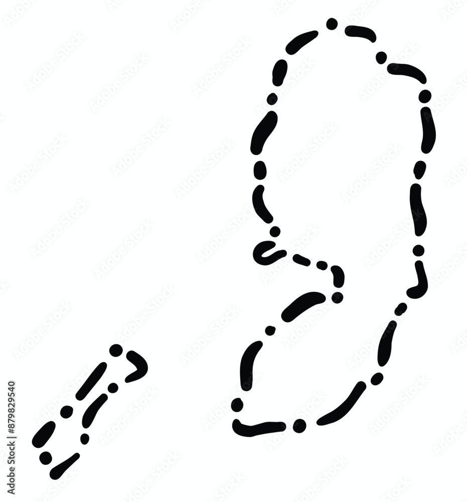 Doodle freehand dash line drawing of Palestine map. Doodle freehand dash line drawing of Palestine map.