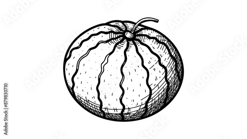Watermelon vector. Watermelon with red flesh is halved isolate on a white background.
