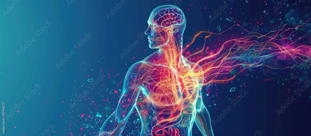 Human Body Anatomy with Glowing Energy Human Body Anatomy with Glowing Energy