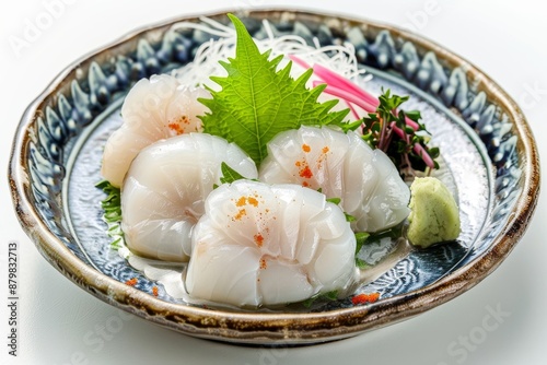 Japanese dish made from steamed monkfish liver photo