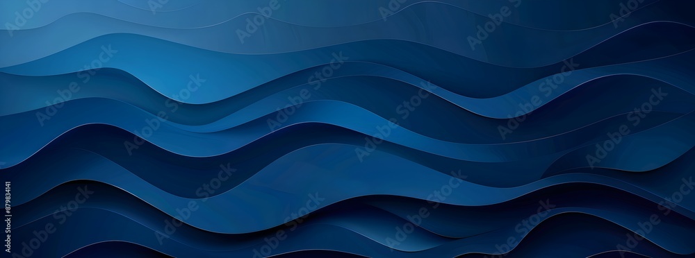 Fototapeta premium Blue background with wavy paper cut shapes. Abstract vector illustration of a blue abstract background with paper waves