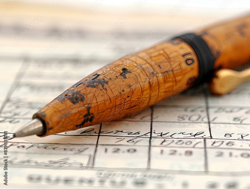 A pen and a checkbook on a table. A pen and a checkbook on a table.