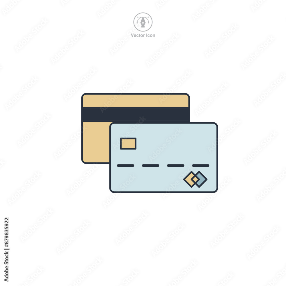 Credit Card Icon symbol vector illustration isolated on white background Credit Card Icon symbol vector illustration isolated on white background