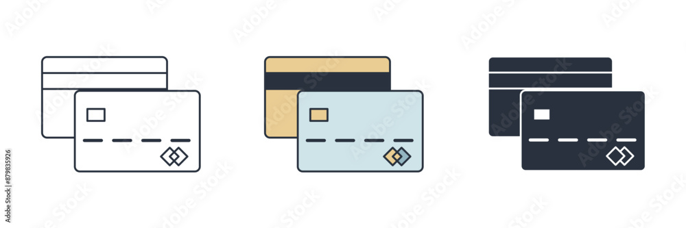 Credit Card Icon symbol vector illustration isolated on white background Credit Card Icon symbol vector illustration isolated on white background