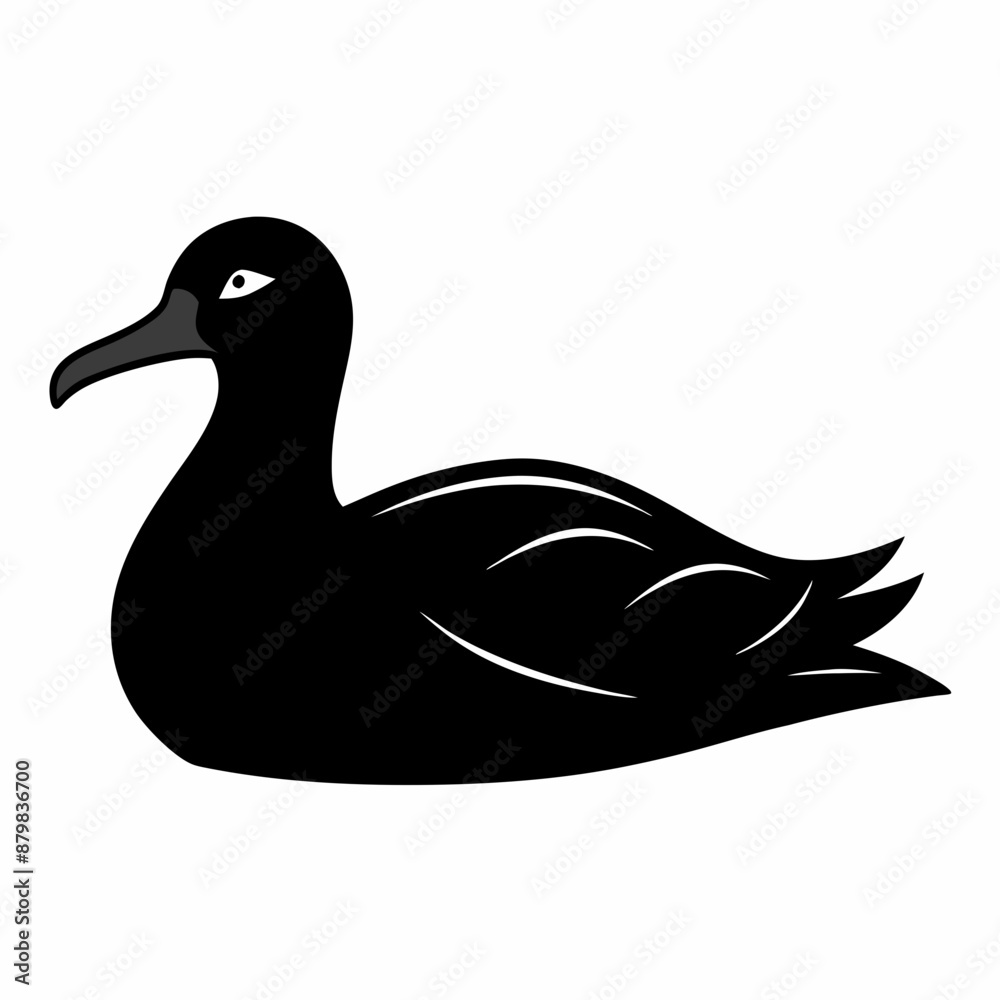 A Albatross is lying down vector silhouette A Albatross is lying down vector silhouette
