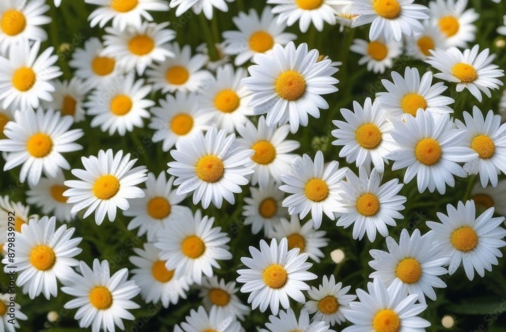 Field of large blooming white chamomile Field of large blooming white chamomile