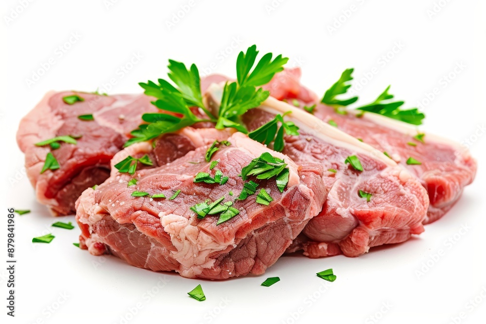 Pork shoulder steaks on white background Pork shoulder steaks on white background