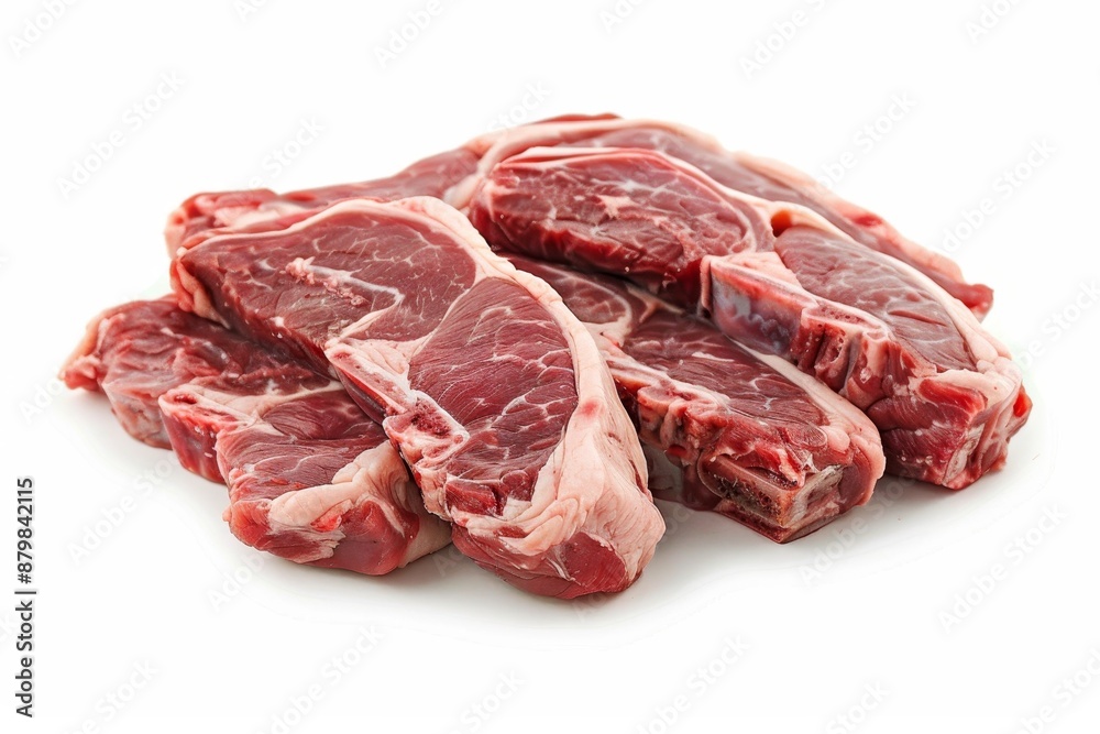 Pork steaks on white background Pork steaks on white background