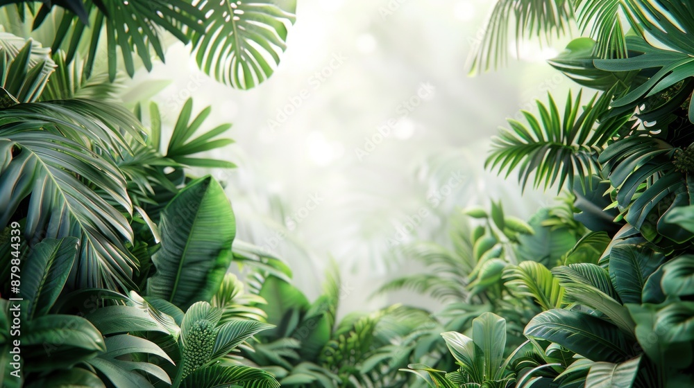 Tropical plants with lush green leaves on white background, detailed textures, various green shades, macro lens, morning, realistic style, soft diffused lighting. Tropical plants with lush green leaves on white background, detailed textures, various green shades, macro lens, morning, realistic style, soft diffused lighting.