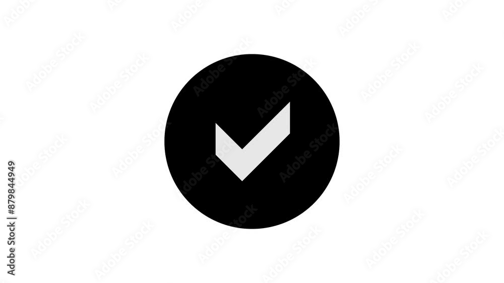 Check mark icon black color simple shape circle animation white background Check mark icon black color simple shape circle animation white background