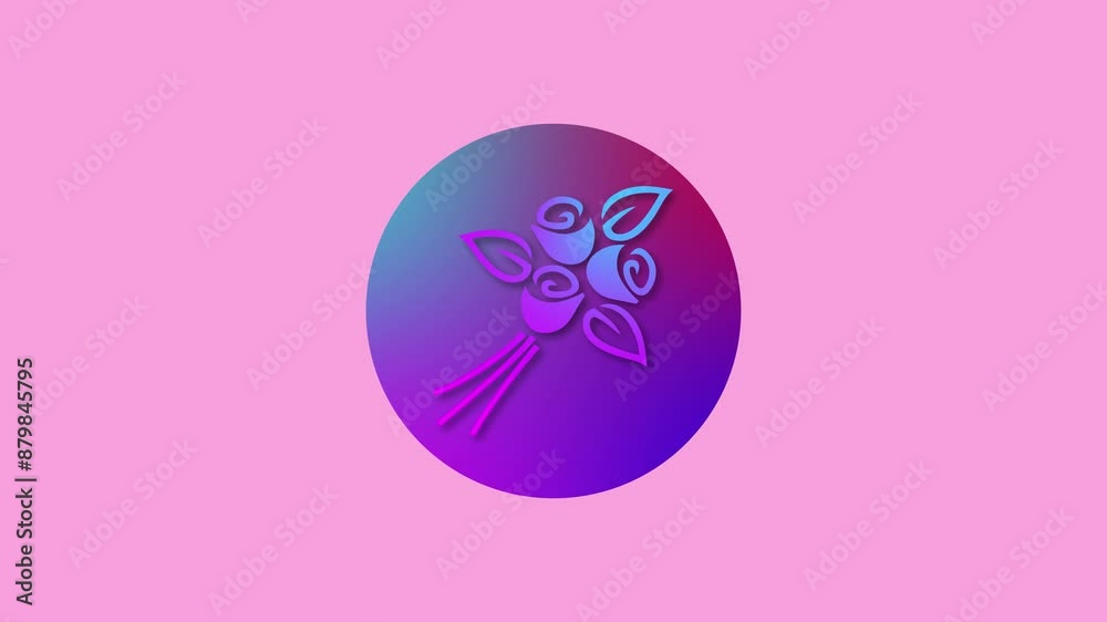 Flower bouquet icon gradient colorful simple shape circle animation Flower bouquet icon gradient colorful simple shape circle animation