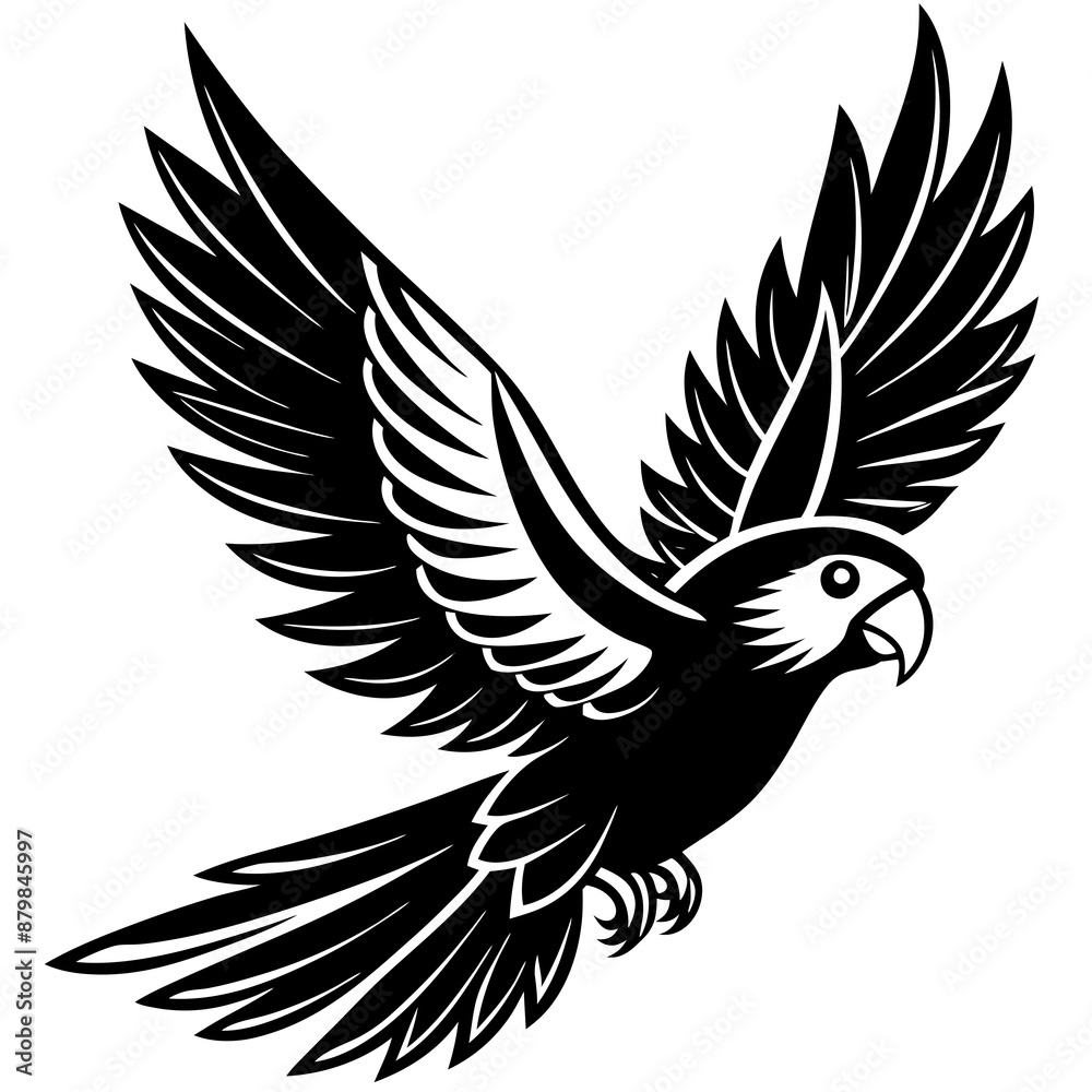 Obraz premium eclectus-parrot-bird-flies-icon-vector