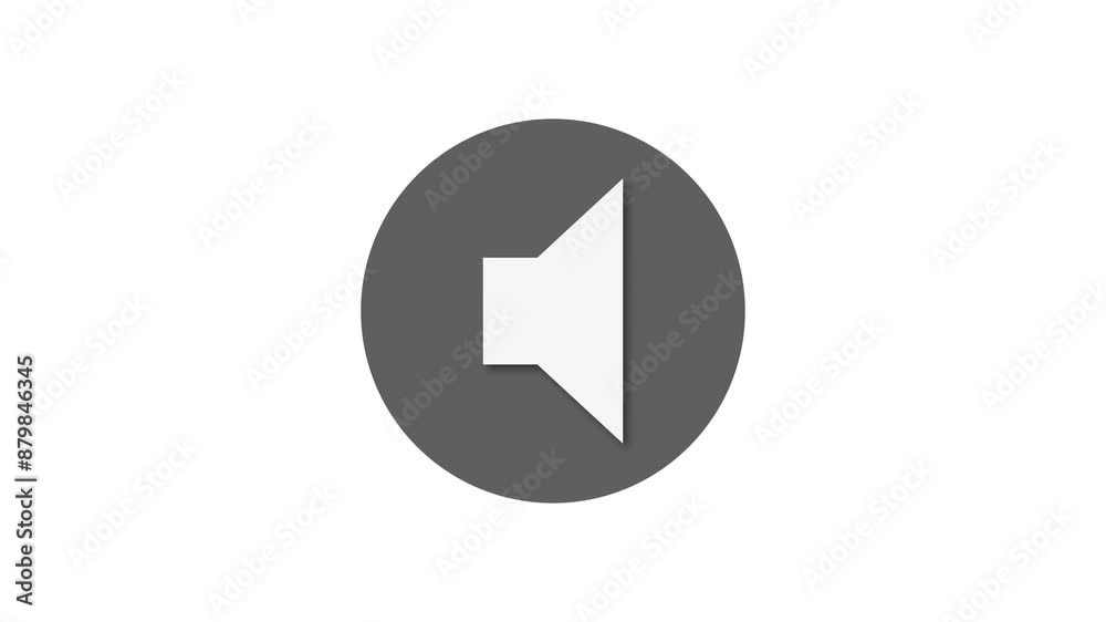 Loud speaker icon black color simple shape circle animation white background Loud speaker icon black color simple shape circle animation white background