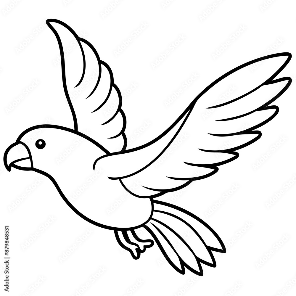 Obraz premium eclectus parrot bird flies icon vector