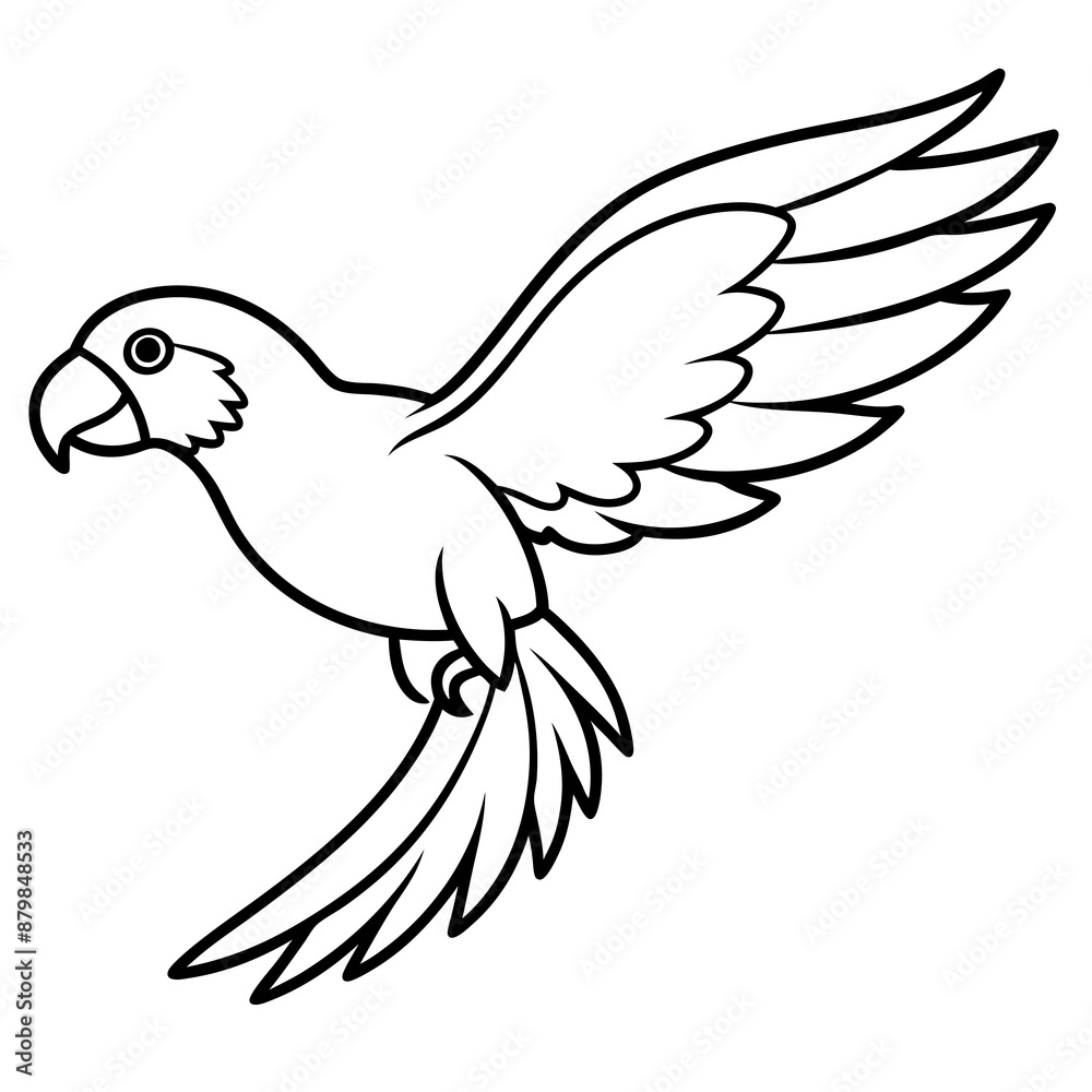 Fototapeta premium eclectus parrot bird flies icon vector