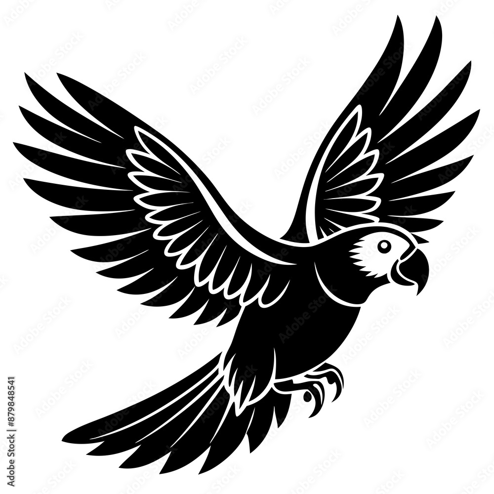 Obraz premium eclectus parrot bird flies icon vector